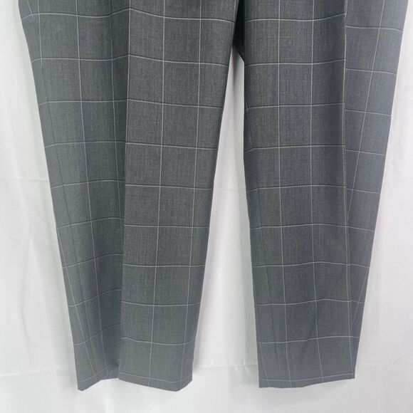 Alton Lane Tailored Fit Gray Checkered Dress Pant Trousers Size 40/26 - Picture 4 of 6